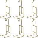 HOHIYA Tea Cup and Saucer Display Stand 6 Pack Gold Twist Metal Teacup Holder Rack Decorative Easel Organizer for China TeaCups Coffee Mugs Plates and Dish Display