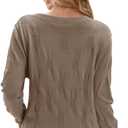 Arach&Cloz Women's Soft V Neck Long Sleeve Fall Casual Regular Fit Sweater Tops (Nutmeg)