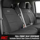 Rough Country Neoprene Front & Rear Seat Covers for Ford F-150, Lightning, F-250 & F-350 (2015-2026) Crew Cab w/Front Bench Seat & Rear 60/40 Split