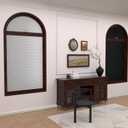 Myshade Arch Window Shades Half Circle Blackout Cellular Shades Cordless No Drill Blinds for Windows Half Moon Honeycomb Fabric No Tools Room Darkening Shades Easy Install (1PCS White 48" W X 24" H)