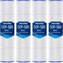 PCC130 Pool Filter Cartridges Replaces Pentair CCP520, Unicel C-7472, Filbur FC-1978, FC-6475, 817-0143,Clean and Clear Plus 520, 817-0143, 178585, 4 X 125 Sq., 4 Pack