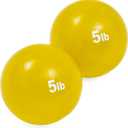 Trademark Innovations Weighted Toning Exercise Ball - Set of 2 (5lbs, Yellow)