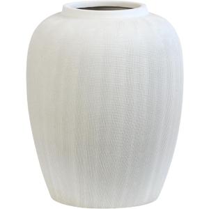 Olly & Rose Rhodes Vase - Flower Vase - White Ceramic Vases Patterned 20cm 8 Inch