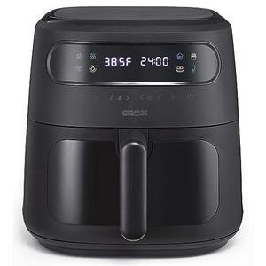 CRUX x Marshmello 8.0 QT Digital Air Fryer with TurboCrisp Technology, Touch Screen Temperature Control, Timer and Auto Shut-off, Fully Programmable, Silicone Liner Included, Black