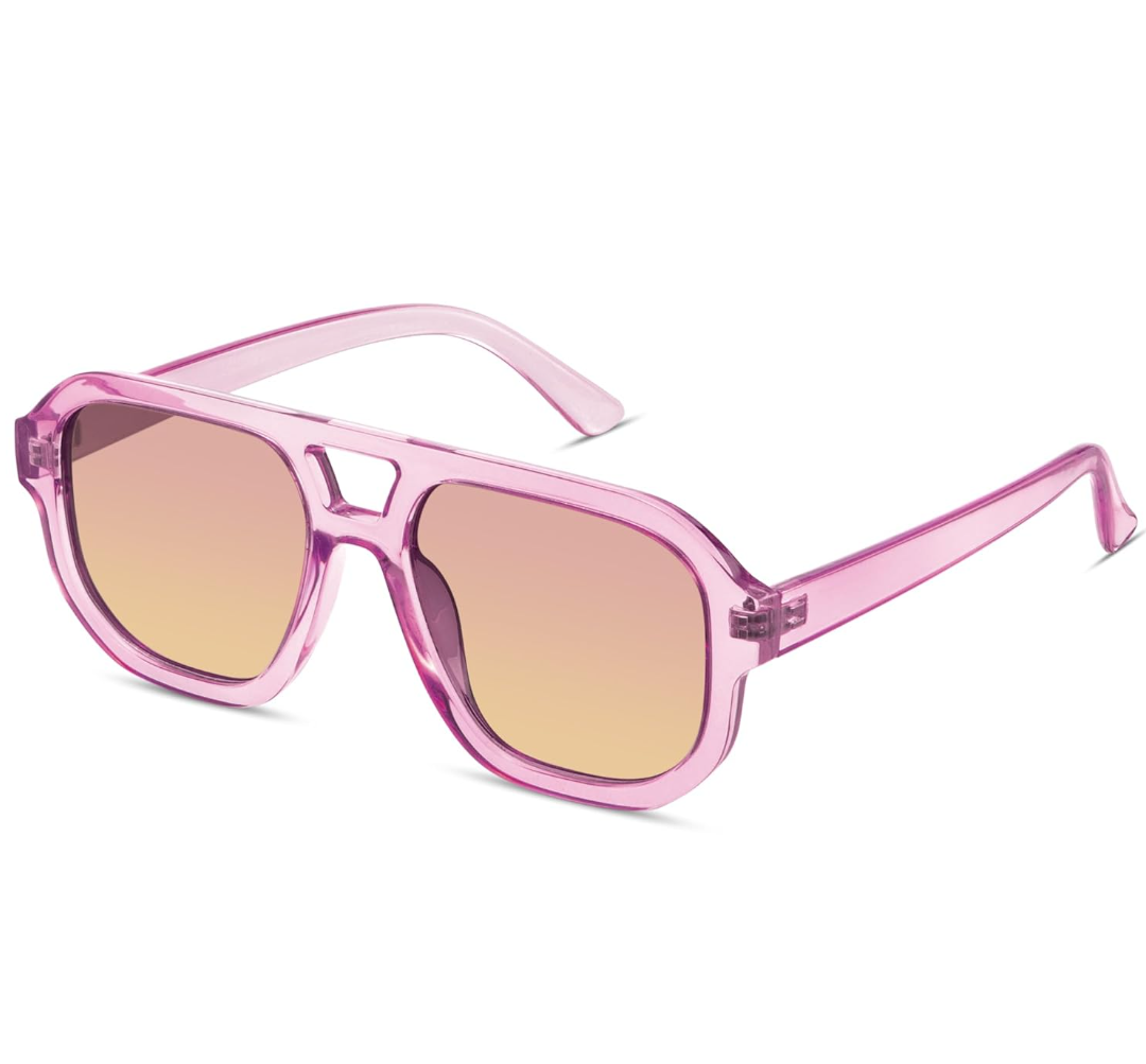 livho Trendy Polarized Square Aviator Sunglasses Women Men Square Eyewear Frame, Retro Sun Glasses for Women Men 2025 Shades