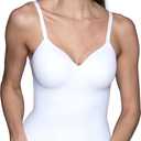 Vanity Fair Women's Shaping Cami with Built in Bra, Tummy Control Shapewear Camisole Tops for Women (White, L)