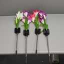 BESPORTBLE 4-Piece Solar-Operated Garden Lights Flower Stake Lamps Decorative Solar Powered Outdoor Use