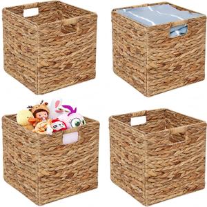 11x11in Storage Baskets 4 Pcs Storage Bins for Shelves,Laundry Organizers
