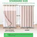 Eachope Extra Long No Hooks Needed Linen Textured Shower Curtain with Snap-in Fabric Liner Set,Blush Hotel Luxury Decor Shower Curtains for Bathroom,Waterproof & Washable,71Wx86H