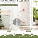 Gisafai 5 Tier White Outdoor Corner Plant Stand, 53.5 x 11.8 x 11.8 inches