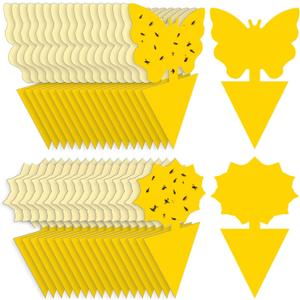 Fruit Fly Traps Fungus Gnat Traps Yellow Sticky Bug Traps 36 Pack No Harm and Odorless for Indoor Outdoor Use Protect The Plant