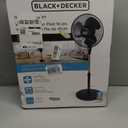 BLACK+DECKER 16 Inches Stand Fan with Pedestal Base, Height Adjustable Pedestal Fan with Remote and Touch Control Panel, Free Standing Fan with 90-Degree Oscillating and 3-Speed Settings, Black