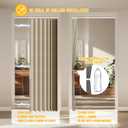 Accordion Door Curtain - 100% Light-Blocking Bedroom Door Curtain with Included Rod for Easy Installation, Suitable for Doorway Privacy Beige 53" W x 78" L