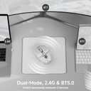 SEUNKWANG EWEADN Q9 Wireless Clear Mouse Dual Mode Bluetooth & 2.4G USB Computer Mouse with RGB Lighting, Silent Clicks, Multi-Device Compatibility for Laptop, PC, MacBook, iPad Cute Mouse-White