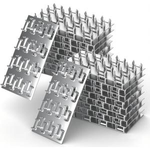 60 Pack 4"x2" Pronged Truss Plates with 8mm Nail Teeth, Galvanized Steel Flat Mending Plates Repair Tie Plate Bracket Thickness 1mm, for Timber Roofing Wood Truss Connector Plate