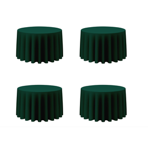 4 Pack Hunter Green Round Tablecloths 90 Inch - Circle Bulk Linen Polyester Fabric Washable Table Cloth Cover for Wedding Reception Banquet Birthday Party Buffet Restaurant