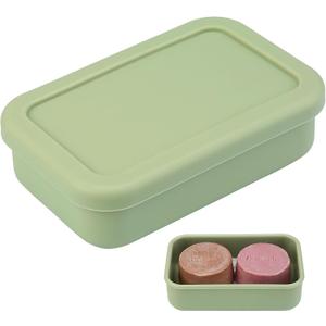 Travel Soap Container, Leakproof Soap Case, Large Shampoo Bar Case, Leakproof Soap Box with Draining Layer, Slip-Resistant Portable Bar Soap Holder for Travel Camp Gym(Pea Green) (Rectangular Pea Green)