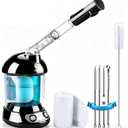 Facial Steamer - DENFANY Nano Ionic Face Steamer with Extendable 360 Rotating Arm - Portable Facial Steamer for Personal Care at Home or Salo Black