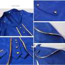 IBTOM CASTLE Men's Steampunk Vintage Tailcoat Jacket Gothic Medieval Victorian Frock Button Down Swallow Coat Uniform Costume (Blue, XL)