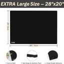 1.5MM Extra Thick Placemats Extra Large Silicone Mat 28" x 20" Heat Resistant Mat for Kitchen Countertop Protector, Washable Place Mats Silicone Mats for Kitchen Counter Mat Table Mat, Black, Sapid