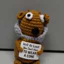 Well At Least You Dont Have to Wear a Cone  Funny Crochet Dog Get Well Gift  4.3" Handmade Plush  Post Surgery Recovery, Vasectomy Humor, Funny Retirement Gift