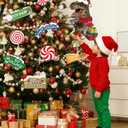 2 x 12 Pcs Funny Dinosaur Christmas Tree Topper, Funny Christmas Tree Hanging Ornaments Includes Merry Christmas North Pole Sign, Dinosaur Xmas Decorations for Tree Home Party