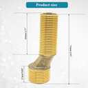 generic 2pcs Brass Bend Angle Adapter Faucet Adapte Kit with Rubber Gaskets,Adjustable Swing Arms 3/4""Male Thread x 1/2"" Male Thread(Length 75mm/2.95""), Yellow