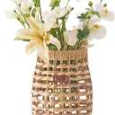 Woven Front Door Basket Water Hyacinth Wall Hanging Basket Decorative Boho Mounted Organizer for Dried Flower Plants Storage Basket for Garden, Home, and Farmhouse Dcor (C_Hyacinth)