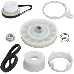 W10721967 Washer Pulley Clutch Kit with W10006384 Washer Drive Belt Compatible with Whirlpool Replace W10006356, W10315818, PS10057144, W10006352, W10006353, W10006354, W10326374, W10536113