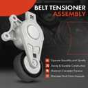 A-Premium Belt Tensioner Assembly with Pulley Compatible with Ford Explorer Edge Flex Fusion Taurus & Lincoln MKS MKT MKX MKZ & Mazda 6 CX-9 & Mercury Sable, Replace# BT4E6B209CC, 7T4E6B209EC