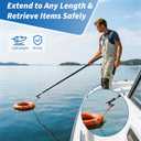 Fiberglass Telescoping Boat Hook for Docking, Insulated Floating Push Pole with Non-Slip Rubber Tip, Scratch-Resistant & Sturdy, Lightweight, 3/4" Thread Screw End, Size: 13FT Fiberglass Telescoping Pole With Boat Hooks