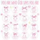 4 x Christian Bulletin Board Decorations Inspirational Bulletin Board Set Pink Bow God Says You are Religious Classroom Wall Decor VBS Motivational Cutouts for Sunday School Home Church Supplies