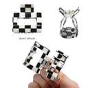 2 Pcs Checkered Rectangle Claw Clips for Women, Y2K Accessories Claw Clips for Thick Hair, Cute Hair Clips for Women and Teens (Pink)