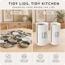 Mason Jar Lid Storage Organizer, White, 2 Pack | Wooden, Lid Holder & Dispenser, Fits Wide & Regular Mouth, Stackable for Kitchen Cabinet Pantry