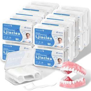 Floss Picks 1000 Count Dental Floss Sticks Gen 3 Bulk Tooth Picks Flossers with Travel Case Toothpicks for Family Restaurant Adults Teeth Cleaning