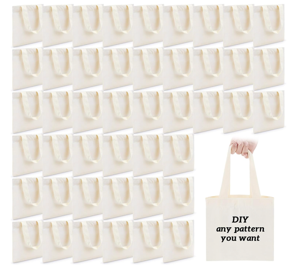 Amylove 150 Pcs Mini Tote Bags,10 X 10 Inch,Natural Color