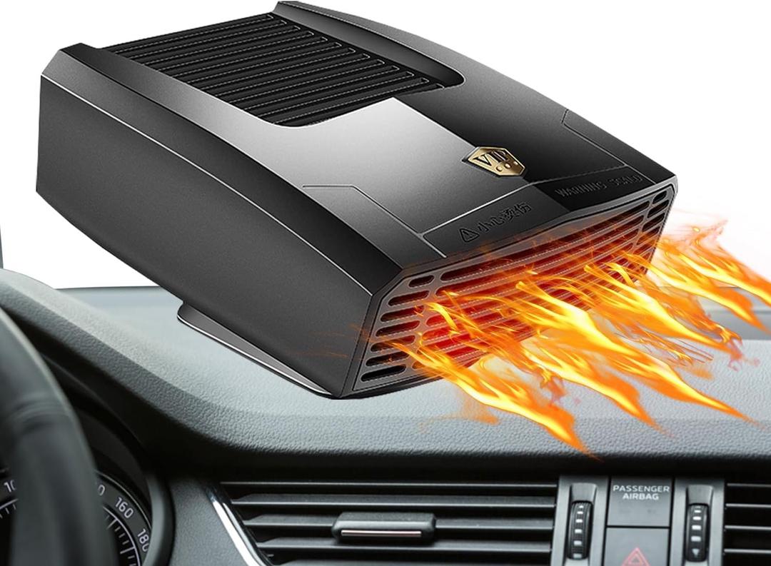 Car Heater - Portable Heater for Car, 12V 200W Car Heater That Plugs Into Cigarette Lighter, Car Defroster Windshield Demister, Auto Defogger 360 Rotatable Heater for Car, SUV, Jeeps, Trucks, MPV