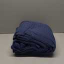 Bedsure 100% Cotton Blanket Queen Size for Bed - Breathable and Soft, Waffle Weave Blanket for Summer Spring, Navy, 90x90 Inches
