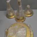 yarlung 3 Pack Gold Cake Stands, 8/10/12 Inch Metal Cupcake Display Stand Pillar Style Dessert Stand for Wedding, Party, Birthday, Celebration, 3 Sizes