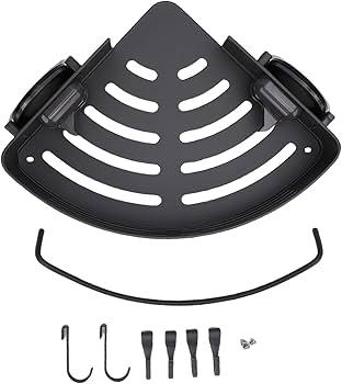 Drill Free Aluminum Bathroom Shelf Corner Shower Caddy,No Drilling Bathroom Shelf Suction Cup Large Capacity Storage Rack Wall Mounted Aluminum Alloy Rustproof Shelves for Easy