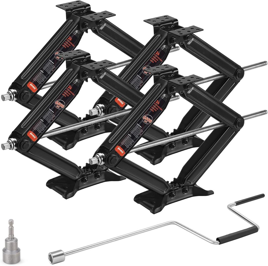 Kohree 6500 lbs RV Stabilizer Jacks 4 Pack, 24" Leveling Scissor Jack