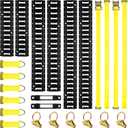 Elechomes E Track Tie-Down Rail Kit22 Pcs Set Etrack kit 6 Rails, 2 Ratchet Straps, 6 Rope Tie Offs, 6 O Ring Anchors, 2 Single Slot Anchors Securing Accessories for Garages Vans Trailers Motorcycle