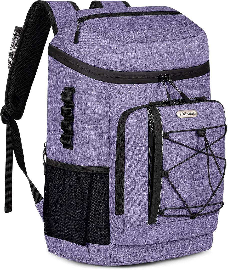 HXLGMD Backpack Coolers Insulated Leak Proof 30 Cans, Soft Sided Insulated Cooler Bags Ice Chest Backpack for Beach Travel Camping, with Reusable Ice Packs