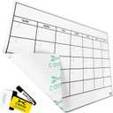 Dry Erase Whiteboard Wall Calendar Decal Sticker – 36 x 24 Inch Large Self-Adhesive, Removable, Residue Free Contact Paper for Home and Office – Marker & Eraser Included
