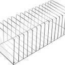 Ctosree Acrylic File Organizer for Desk Vertical 15 Compartments File Sorter Mail Organizer Desktop Countertop Folder Stand Racks for Office Home School Desk(Rectangle,Clear)