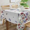 Spring Tablecloth 60x84 Inch Rectangle - Spring Decorations for Home - Farmhouse Floral Table Cloth Rectangle for Party, Home