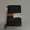 Small Wallet Women RFID Blocking Vegan Leather Slim Thin Bifold Credit Card Wallet Passport Holder Ladies Travel Wallet Mini Purse with Zipper Pocket (Black Brown)