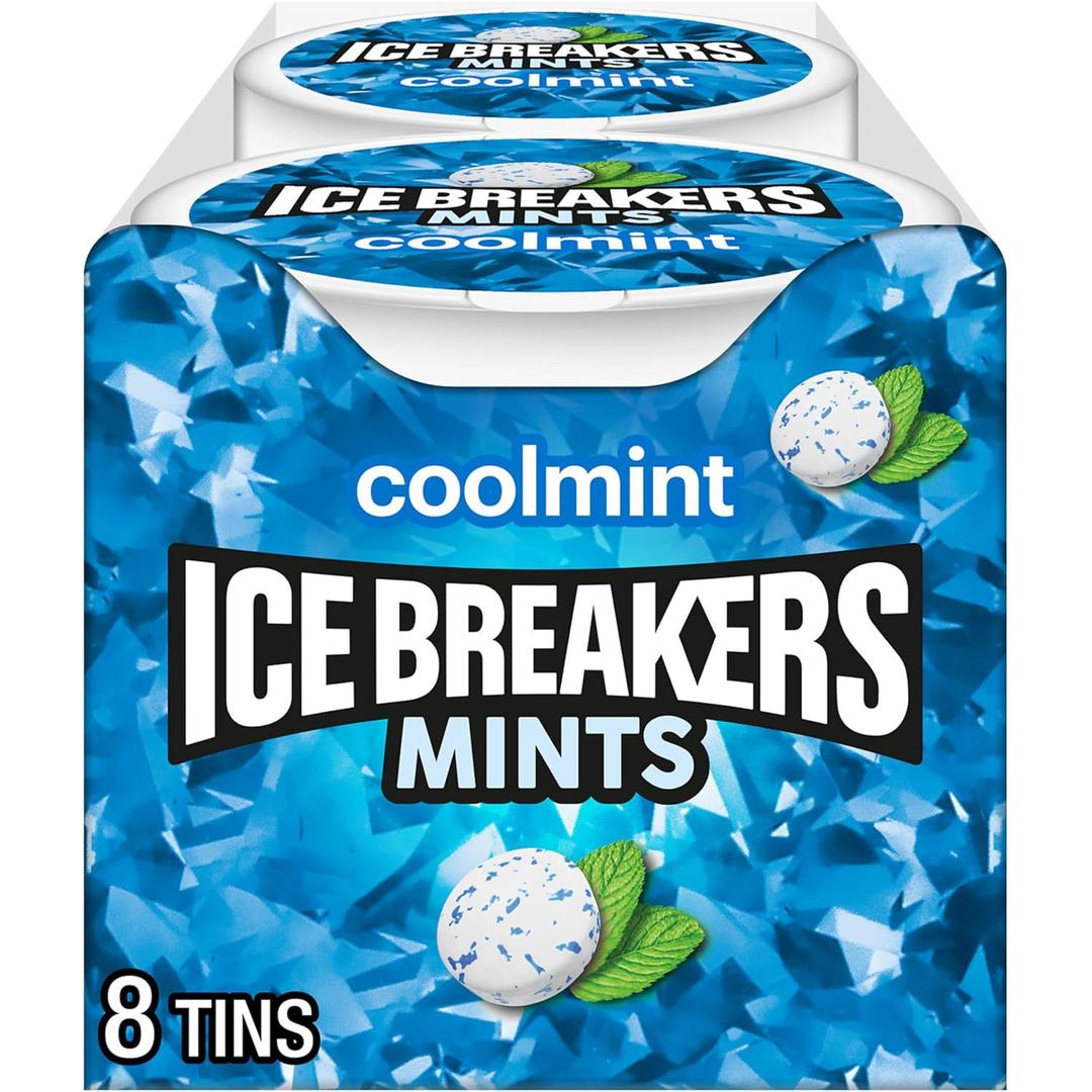 ICE BREAKERS Coolmint Sugar Free Mints Tins, 1.5 oz (8 Count) (EXP 04/01/28)
