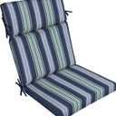 Arden Outdoor Chair Cushion, 21 x 20, Rain-Proof, Fade Resistant Sapphire Aurora Blue Stripe