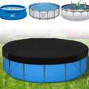 Pool Covers for Round Above Ground Pools, Heavy-Duty Oxford Fabric Swimming Pool Covers, Superior Strength & Durability, UV Protected, Protects from Debris (Black, 16ft)